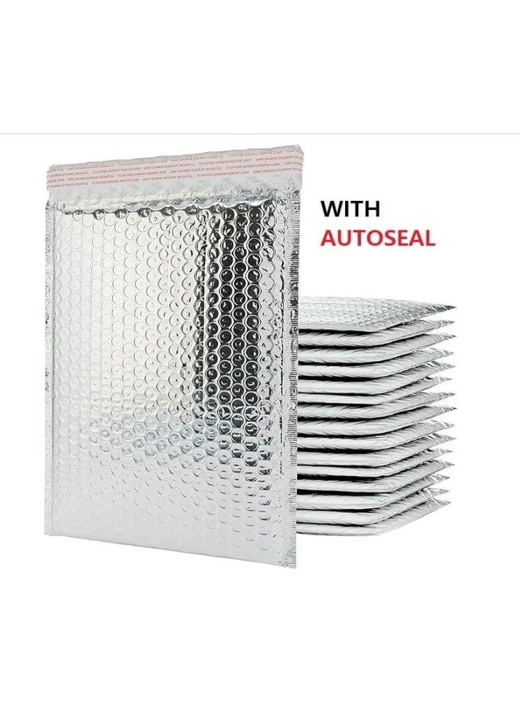 الواحة-TH مغلفات فقاعية معدنية 20×25 سم، فضية اللون، مبطنة بالبوليستر، أكياس شحن ذاتية الإغلاق من رقائق معدنية، عبوة من 20 قطعة - Image 2